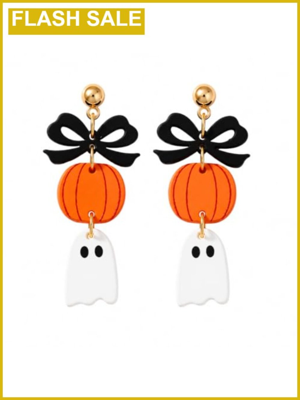 Halloween Pumpkin Ghost Bow Dangle Earrings Alloy Hook Drop Women Jewelry